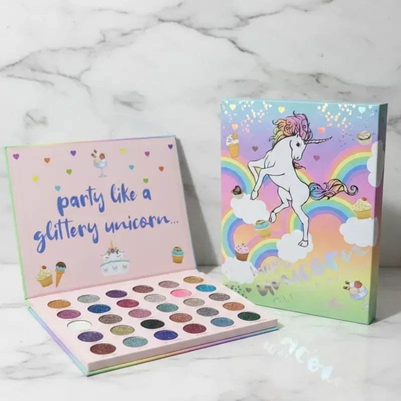 Paletas de sombras con acabado glitter