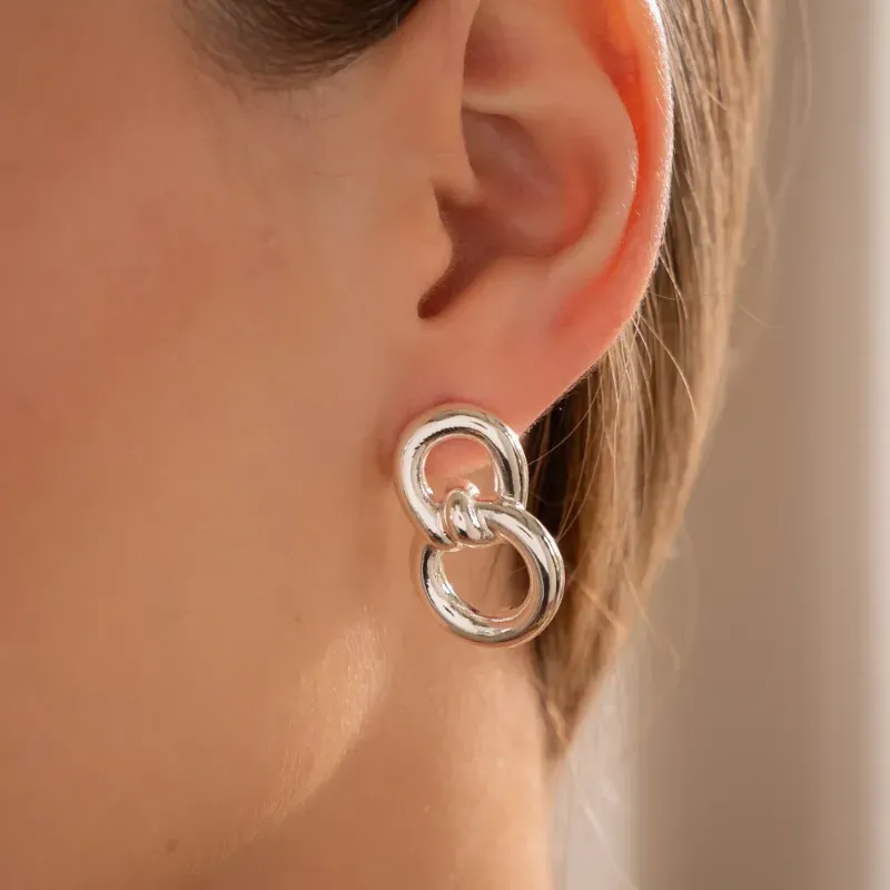 Aretes Eslabón Nudo silver