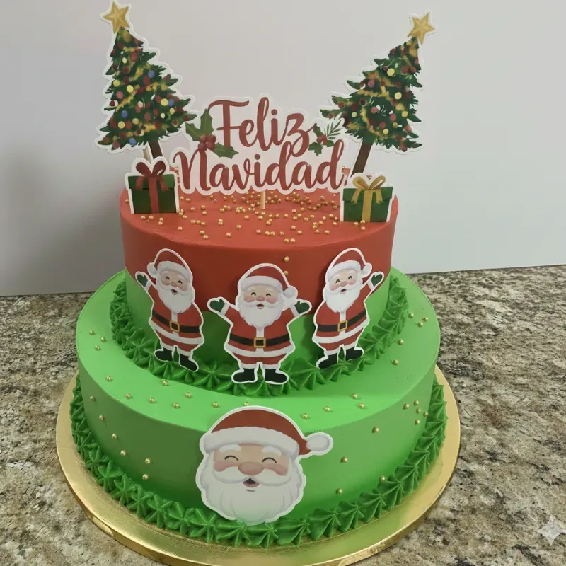 Cake 2 piso navideño 