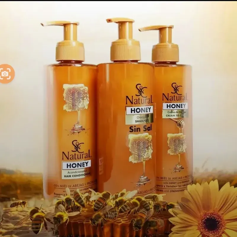 Juego de Shampu, Acondicionador y Crema de Peinar de Miel