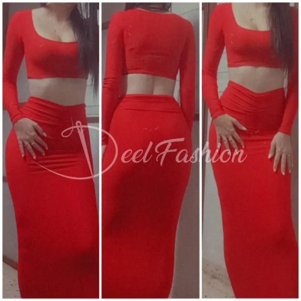 C Geminis largo Talla M Rojo oscuro