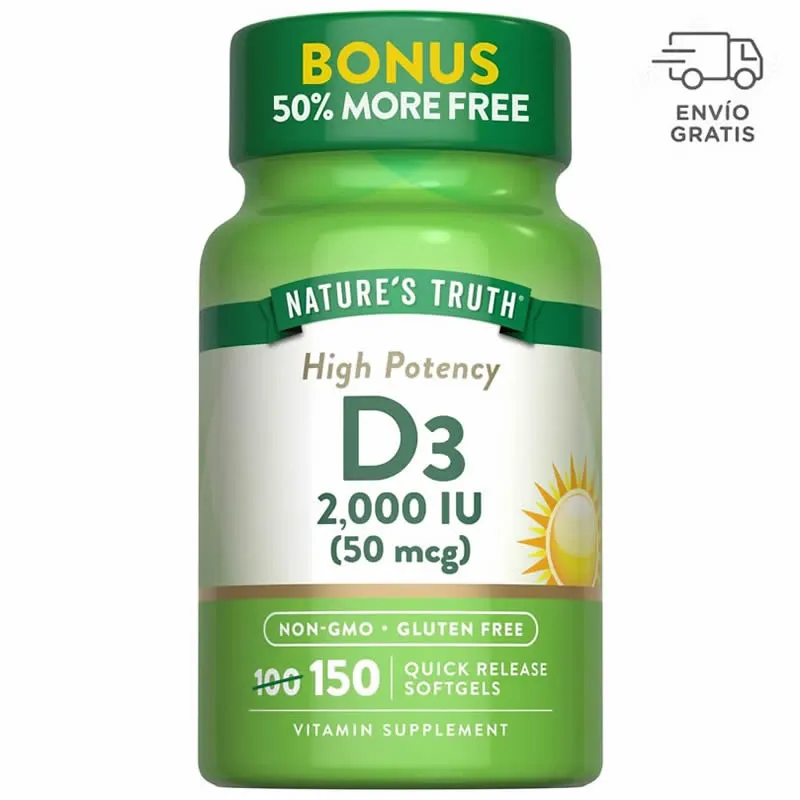 Nature's Truth, Vitamina D3 de alta potencia, 250 mcg (10.000 UI)