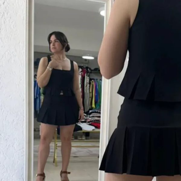 Conjunto de saya y top negro