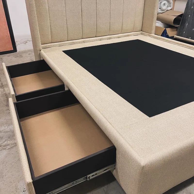 Cama con almacenamiento lateral