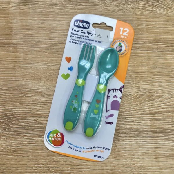 Set de cuchara y tenedor color verde