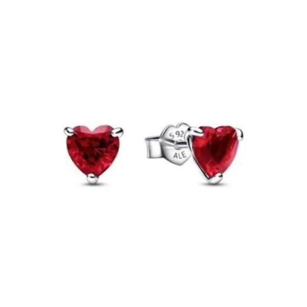 Aretes de Corazón Rojo