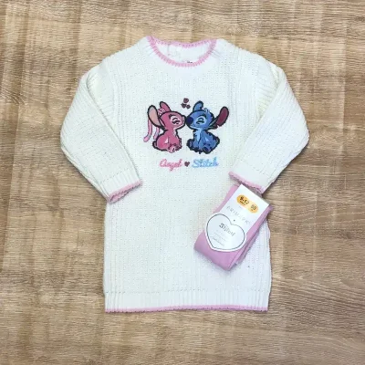 Vestido tejido con Stitch y Ángel