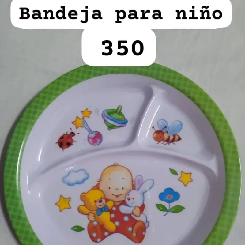 Plato tipo bandeja de niño de melanina