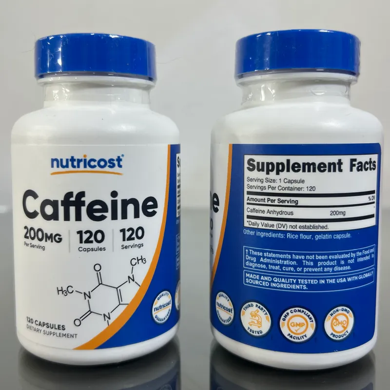 Cafeína en tabletas 200 mg