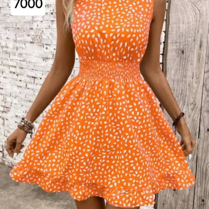 Vestido estampado naranja