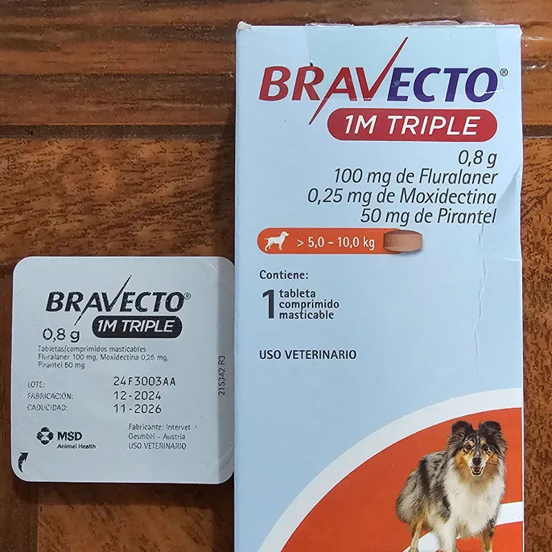 BRAVECTO 1M TRIPLE 0.8 g (5 a 10 KG)
