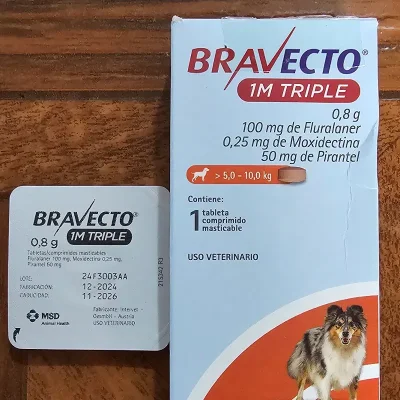 BRAVECTO 1M TRIPLE 0.8 g (5 a 10 KG)