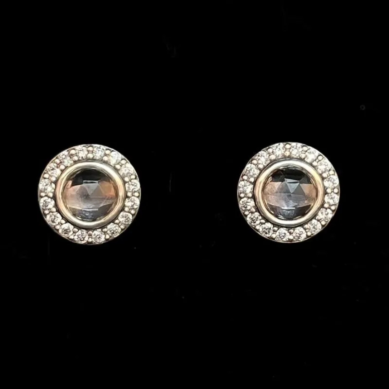 Aretes de piedra rosada