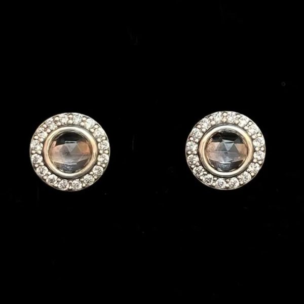 Aretes de piedra rosada