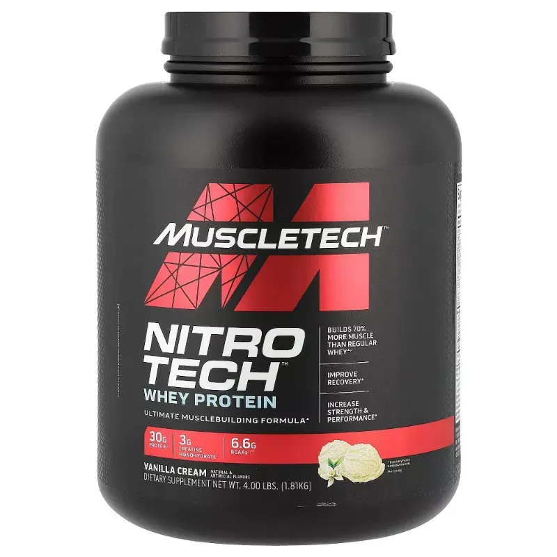 Whey Protein Nitro-Tech MuscleTech® – Proteína Avanzada para Masa Muscular | 4 lb)