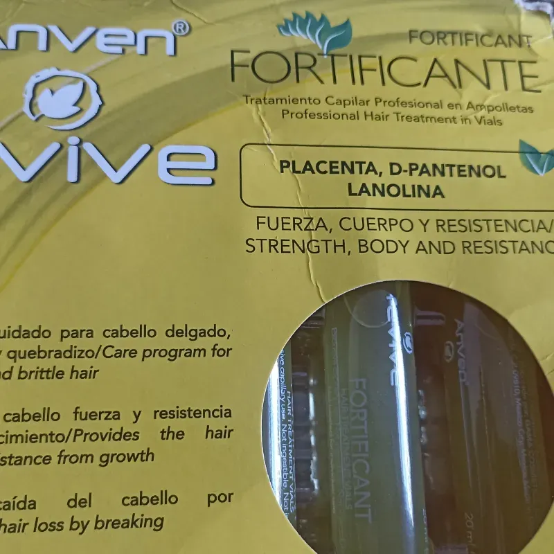 Ampolletas capilar con placenta, Dpantenol y lanolina