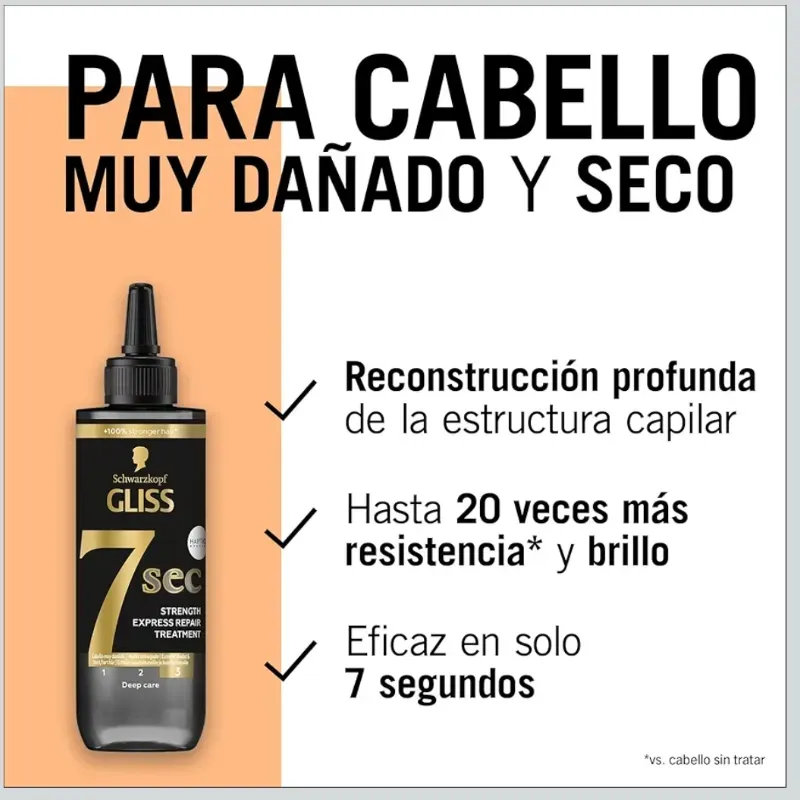 Gliss 7 sec PARA EL CABELLO MUY DAÑADO Y SECO (Schwarzkopf )