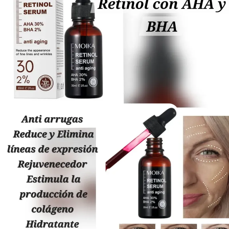 Serum Facial de Retinol con AHA y BHA