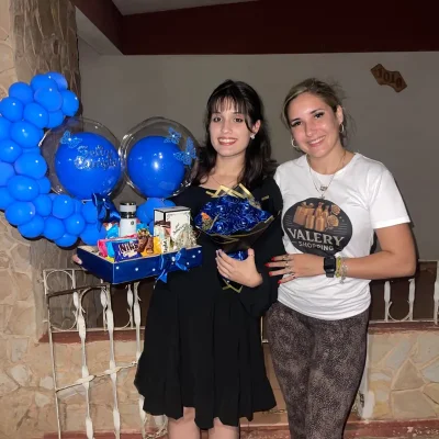 Regalo de cumpleaños en color azul