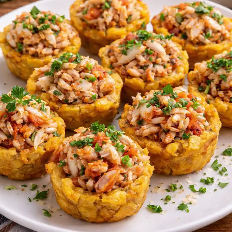Tostones Rellenos con Cangrejo