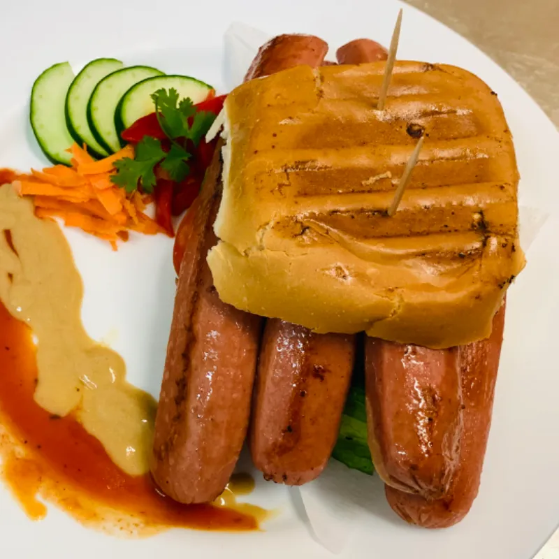 Pan con perro caliente