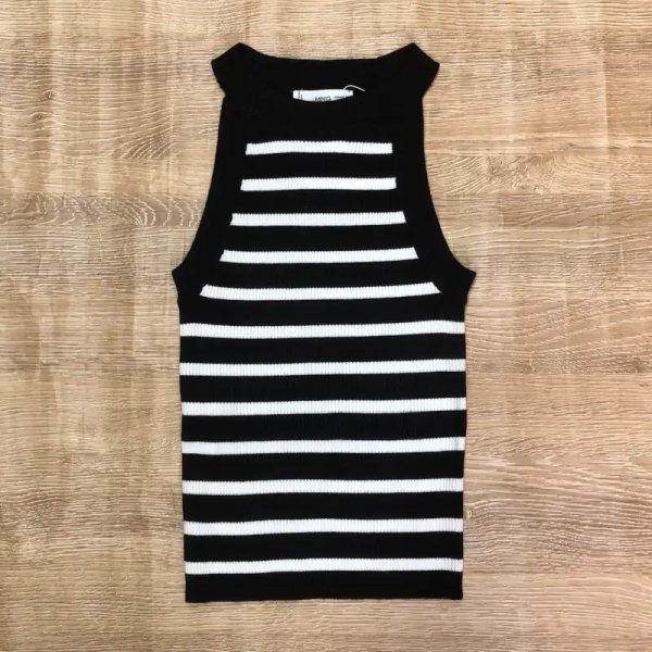 Blusa Mango de rayas negras y blancas