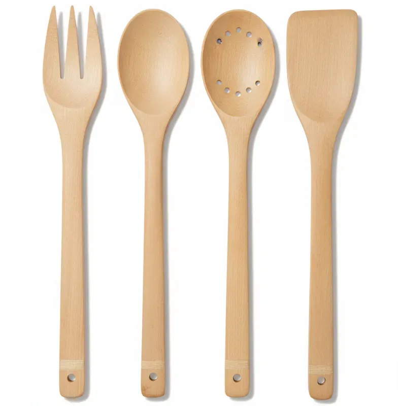 Set 4 utensilios de cocina de bambú