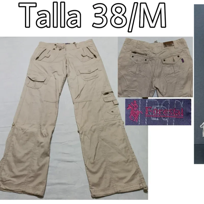 Pantalón de tela beige