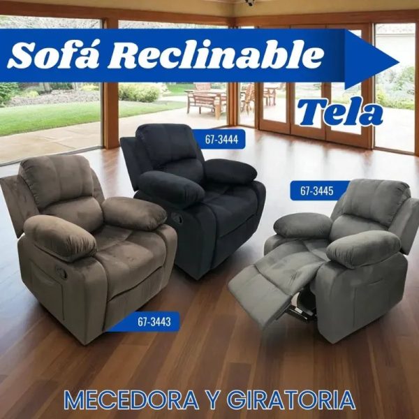 Reclinables mecedores y giratorios de tela