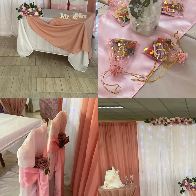 Decoración de boda rosada