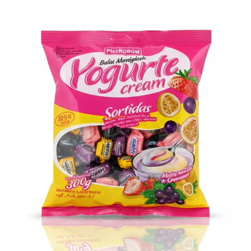 Caramelos masticables Yogurte cream sabor Fresa, Maracuyá y Uva