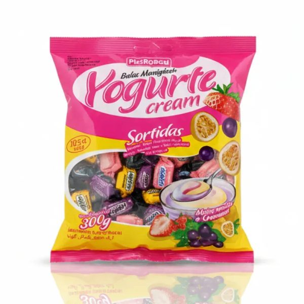 Caramelos masticables Yogurte cream sabor Fresa, Maracuyá y Uva