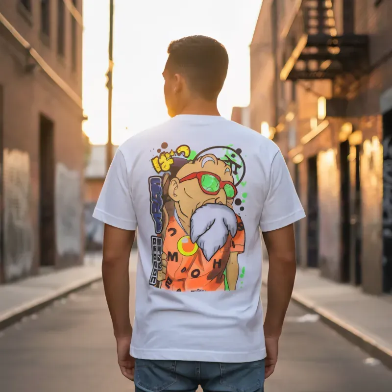 Pullover blanco con detalles fluorescentes 