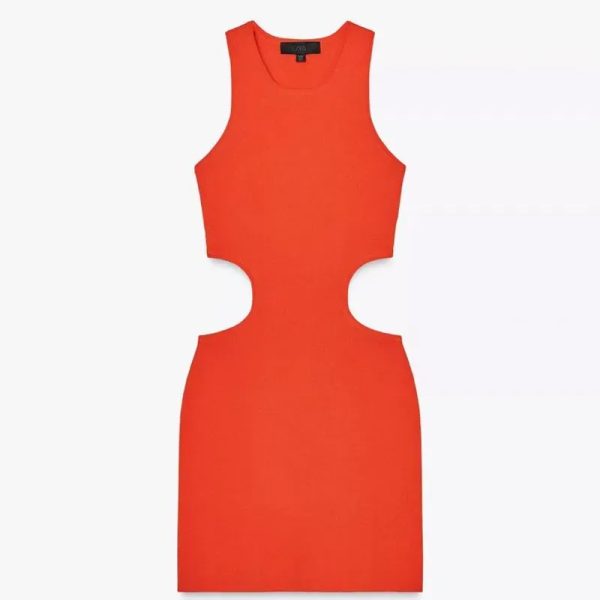 Vestido Rojo Ajustado Cintura Descubierta