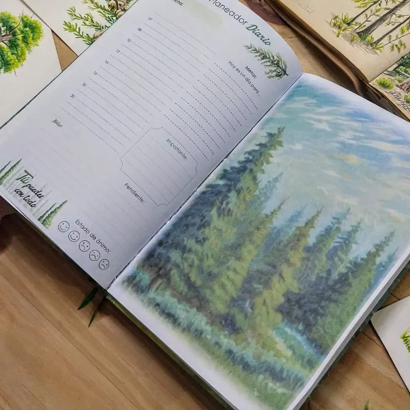 Planner de bosque de pinos