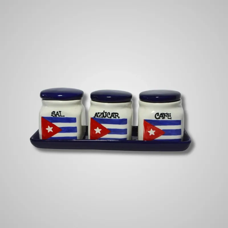Set de Sal, Azúcar y Café  Chiquito   /Bandeja