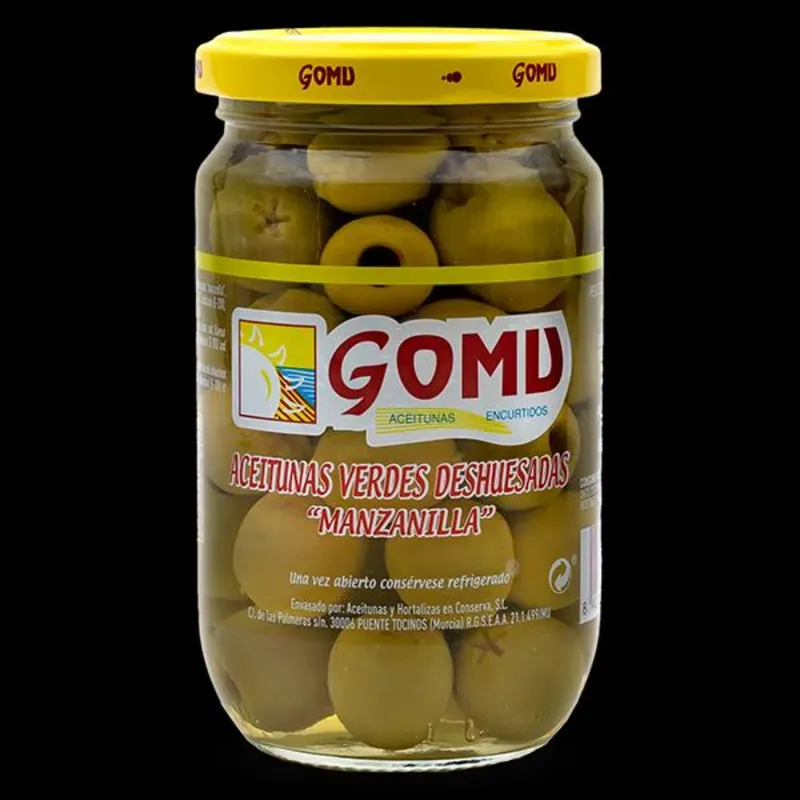 Aceituna verde sin hueso "Gomu" 800gr