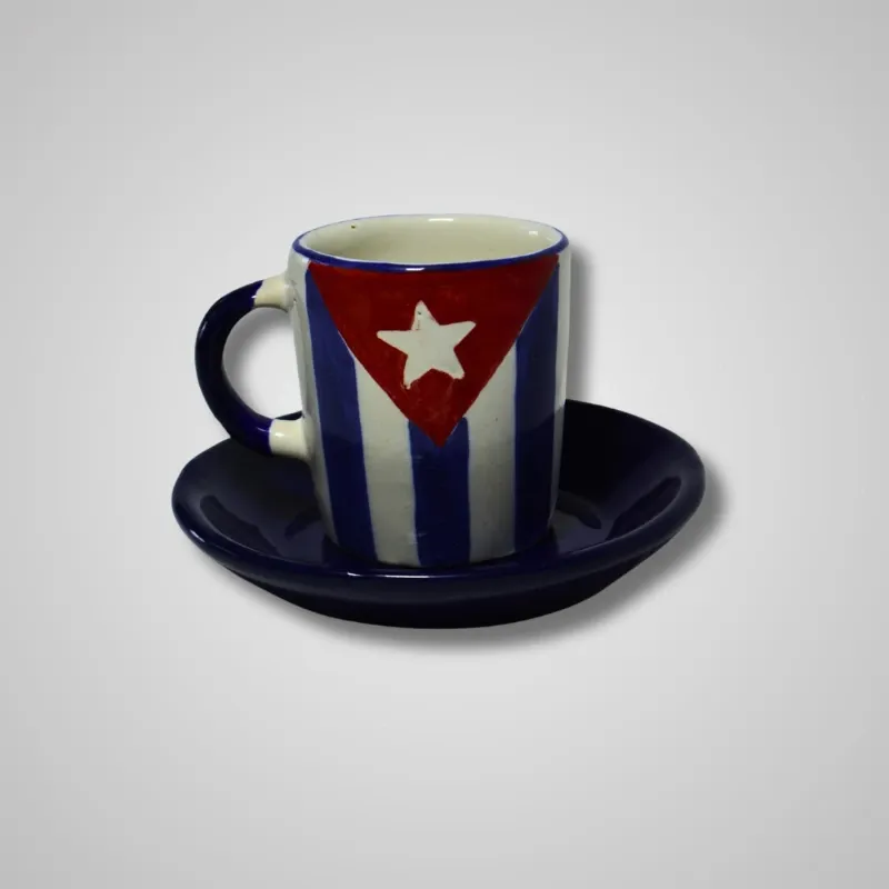 Taza Larga   / Platillo Azul