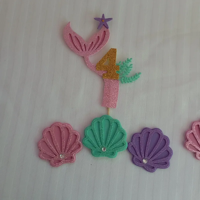 Adorno para copas con merengue (Sirenita Ariel)