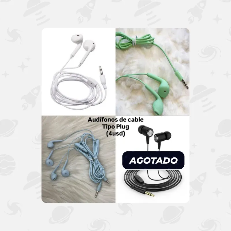 Audífonos de cable (Tipo Plug)