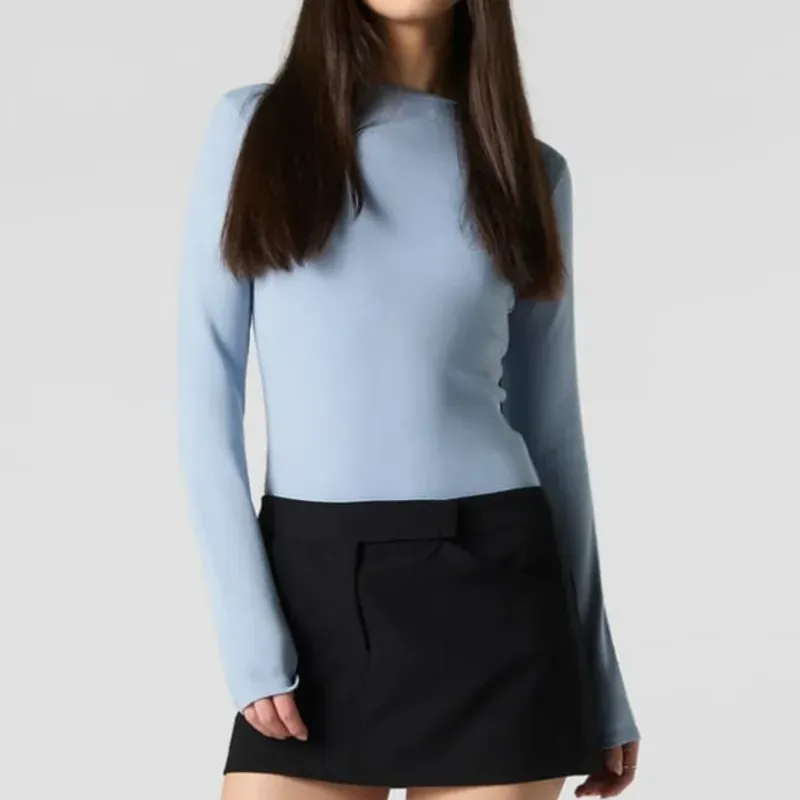 Body azul manga larga