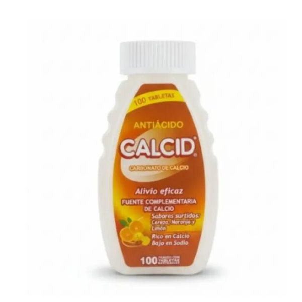 ANTIÁCIDO CALCID - SABORES SURTIDOS, 100 TABLETAS MASTICABLES