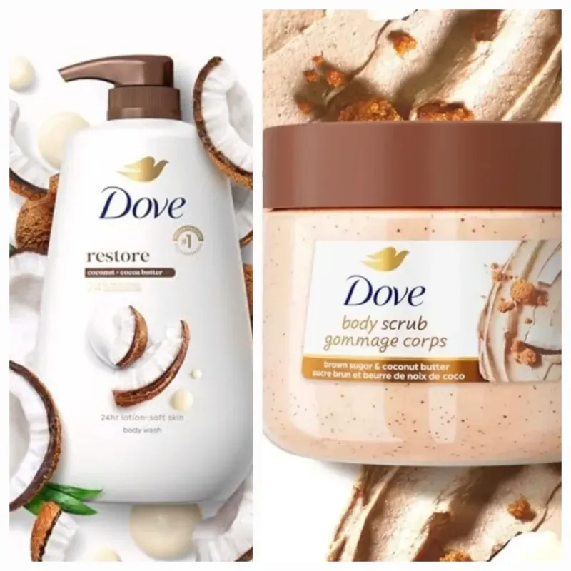 Juego de gel de baño y exfoliante Dove