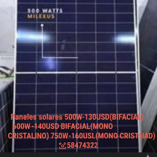 Panel bifacial 500w $130