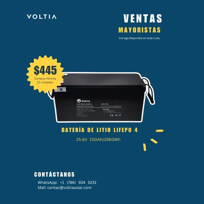 Batería de litio + de 15 unidades