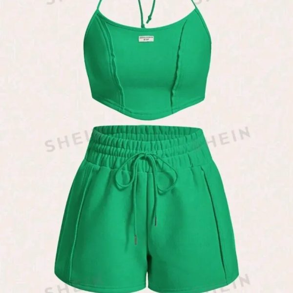  Conjunto de short y top halter — Verde