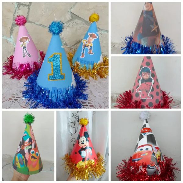 Gorro especial (guirnalda, edad en foami,nombre y pompón)
