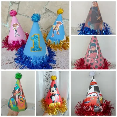 Gorro especial (guirnalda, edad en foami,nombre y pompón)