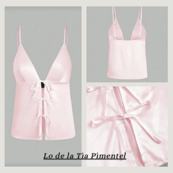 Blusa satinada rosada