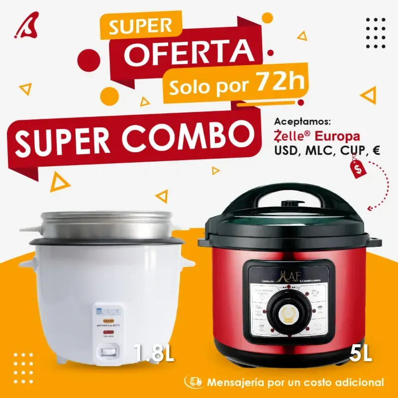 SÚPER COMBO Olla Reina Maf 5L + Olla Arrocera Estelectric 1.8L